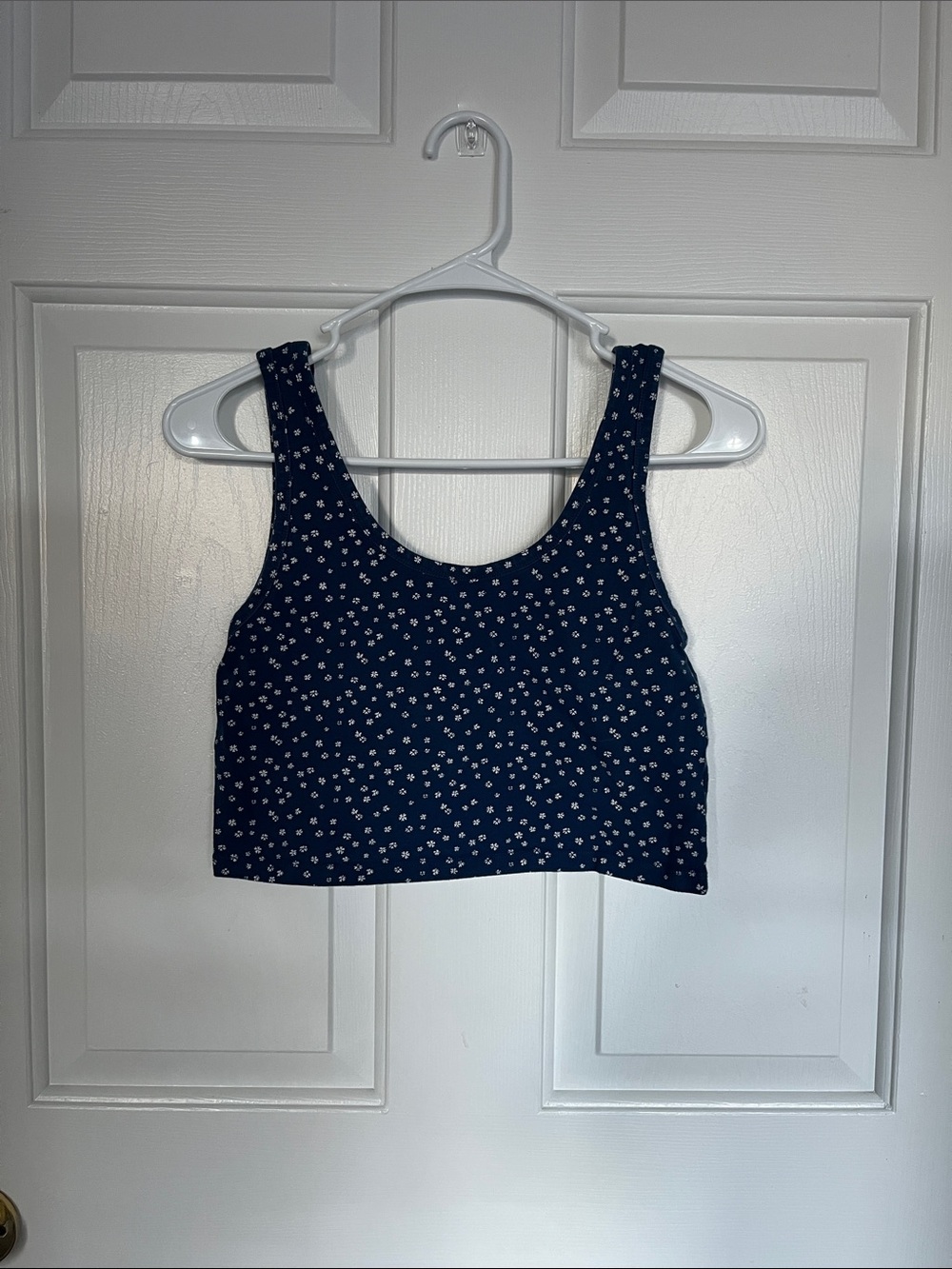 PacSun Blue Floral Cropped Tank | Medium
